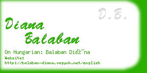 diana balaban business card